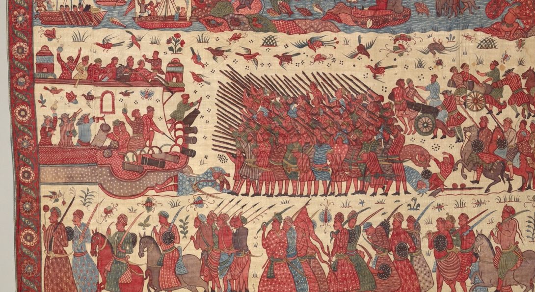 Indian textile depicting European conflict