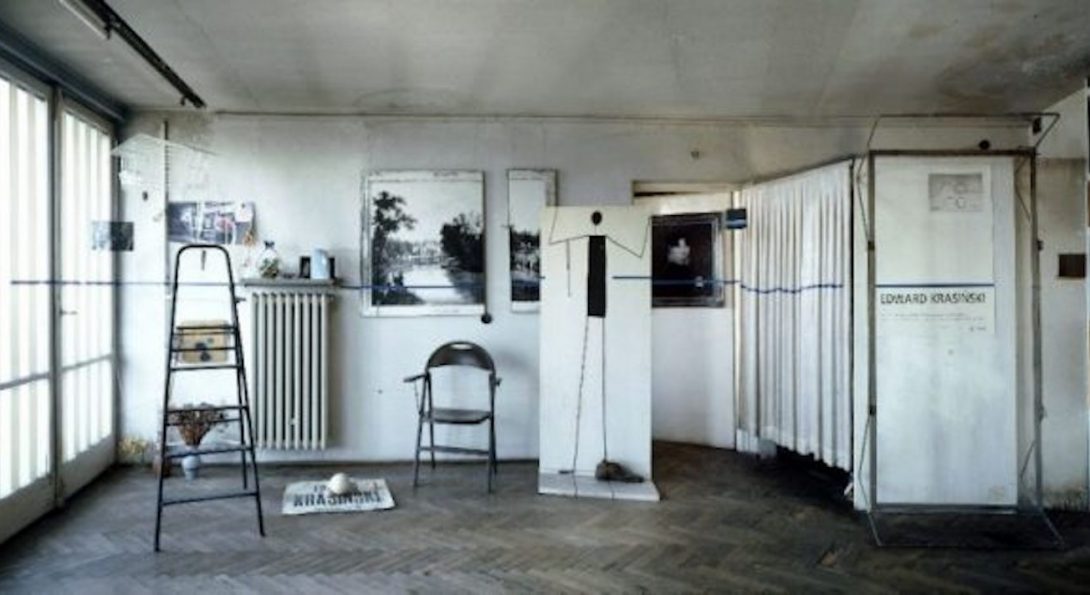 Edward Krasiński’s studio flat in Warsaw, c. 1970. Photo courtesy Foksal Gallery Foundation, Warsaw.