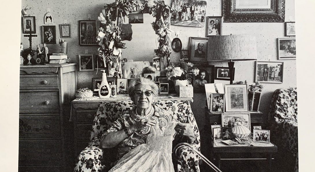 Louis Carlos Bernal, portrait of Elina Laos Sayre, black-and-white photograph, c. 1983, Tucson, Arizona.