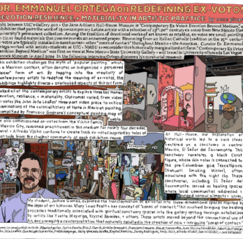 The exhibition and Emmanuel Ortega rendered as a comic
                  