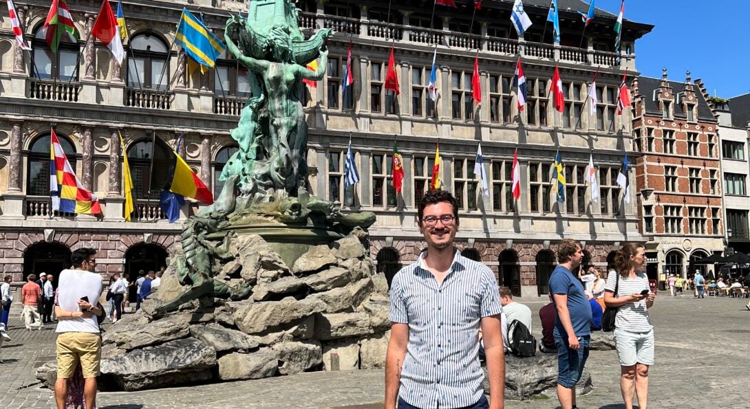 Zack Martin during fieldwork in Belgium